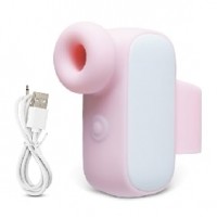 Sucking Massager with Finger Loop, 10-Speed, Medical Grade Silicone, Waterproof, Rechargeable, PINK and WHITE